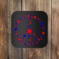 Patriotic Peace Sign Stars Coaster thumb 0