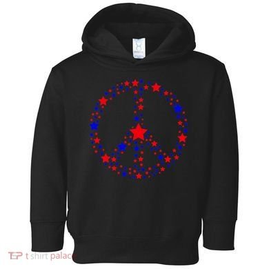Patriotic Peace Sign Stars Toddler Hoodie