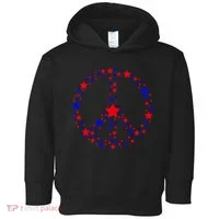 Patriotic Peace Sign Stars Toddler Hoodie thumb 0
