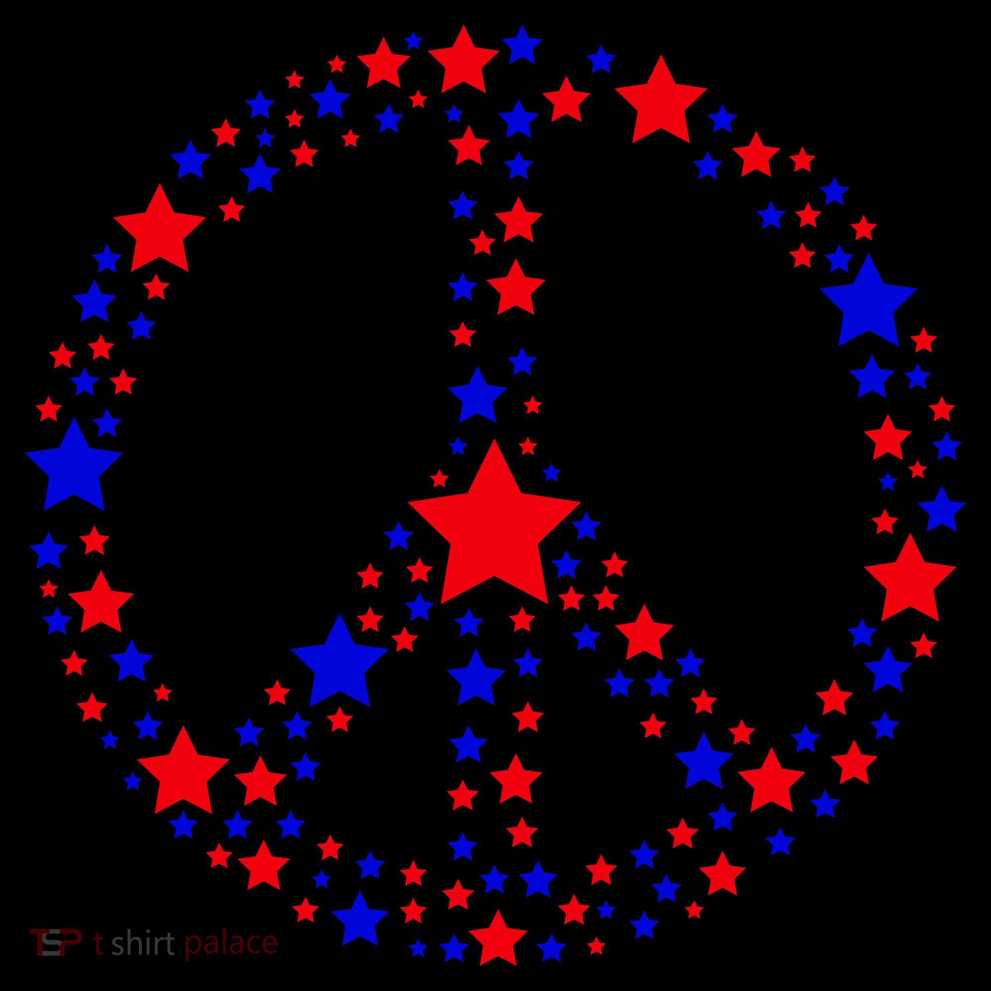 Patriotic Peace Sign Stars Toddler Hoodie