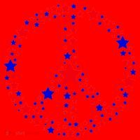 Patriotic Peace Sign Stars Santa Hat thumb 1