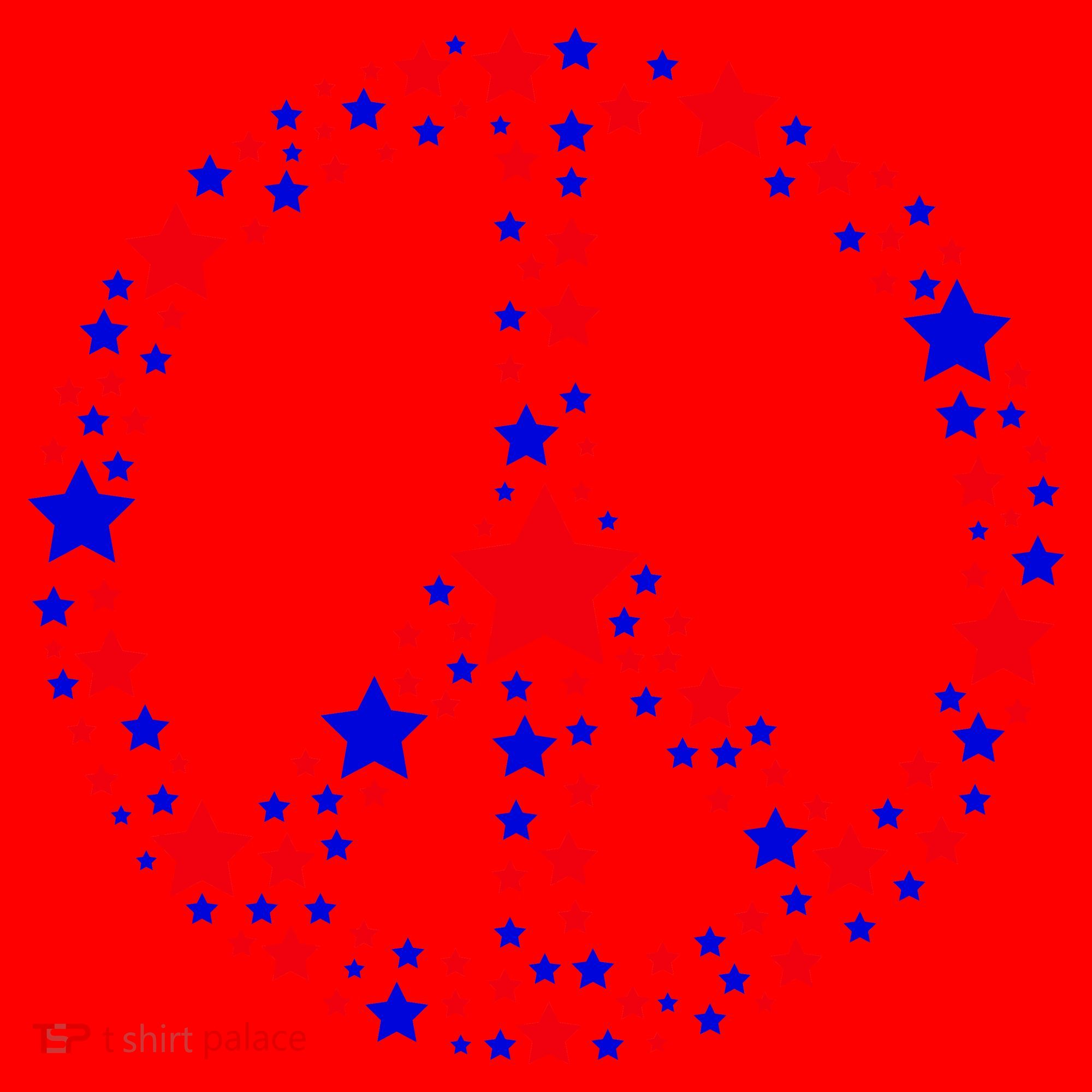 Patriotic Peace Sign Stars Santa Hat