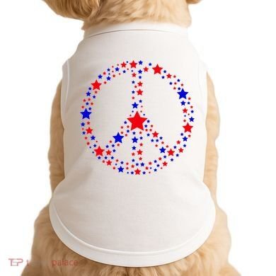 Patriotic Peace Sign Stars Doggie Tank