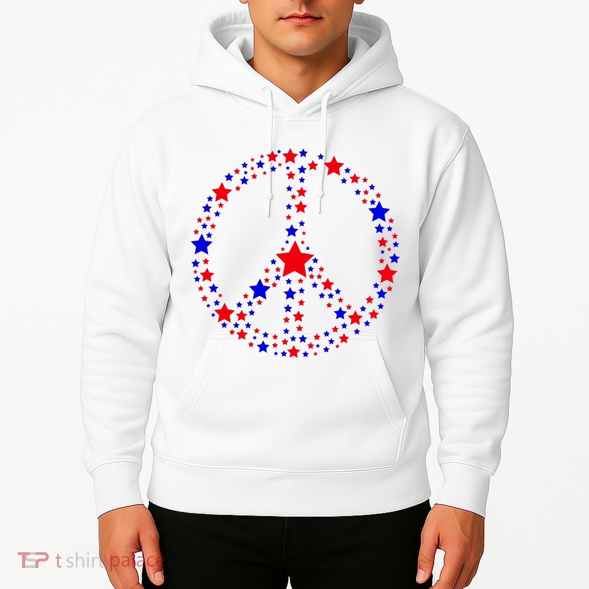 Patriotic Peace Sign Stars Hoodie
