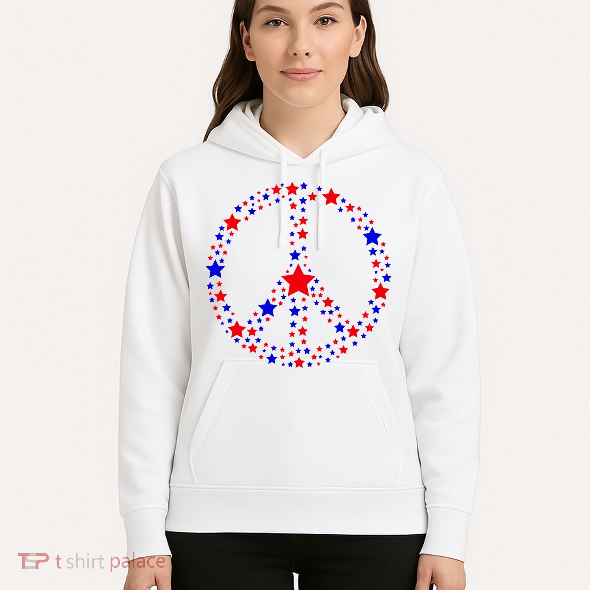 Patriotic Peace Sign Stars Hoodie