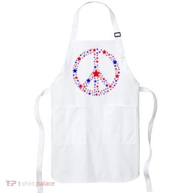 Patriotic Peace Sign Stars Apron