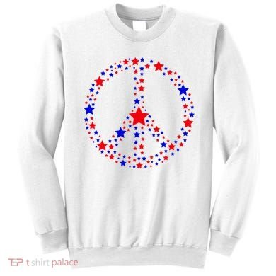 Patriotic Peace Sign Stars Sweatshirt