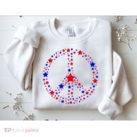 Patriotic Peace Sign Stars Sweatshirt thumb 2