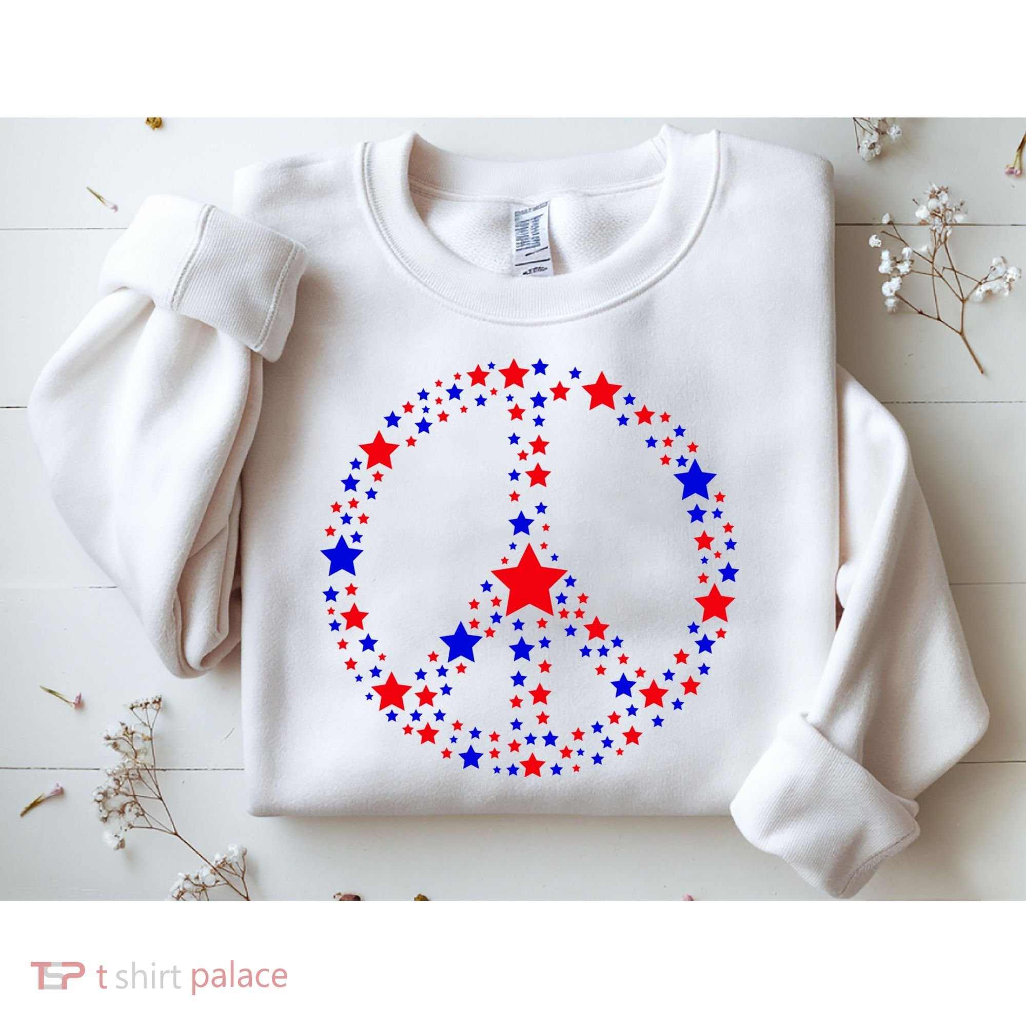 Patriotic Peace Sign Stars Sweatshirt