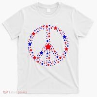 Patriotic Peace Sign Stars T-Shirt thumb 0