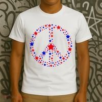 Patriotic Peace Sign Stars T-Shirt thumb 3