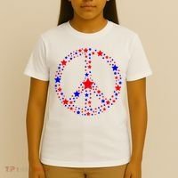 Patriotic Peace Sign Stars T-Shirt thumb 4