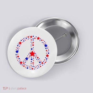 Patriotic Peace Sign Stars Button