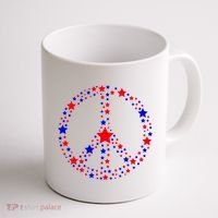 Patriotic Peace Sign Stars Coffee Mug thumb 1