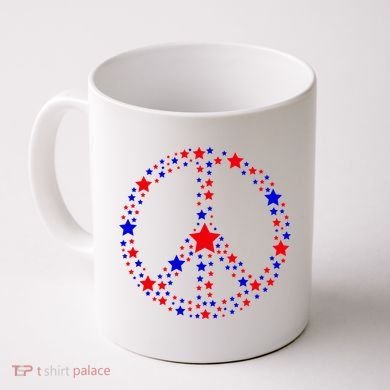 Patriotic Peace Sign Stars Coffee Mug
