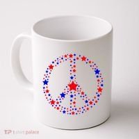 Patriotic Peace Sign Stars Coffee Mug thumb 0