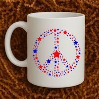 Patriotic Peace Sign Stars Coffee Mug thumb 2