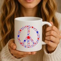 Patriotic Peace Sign Stars Coffee Mug thumb 3