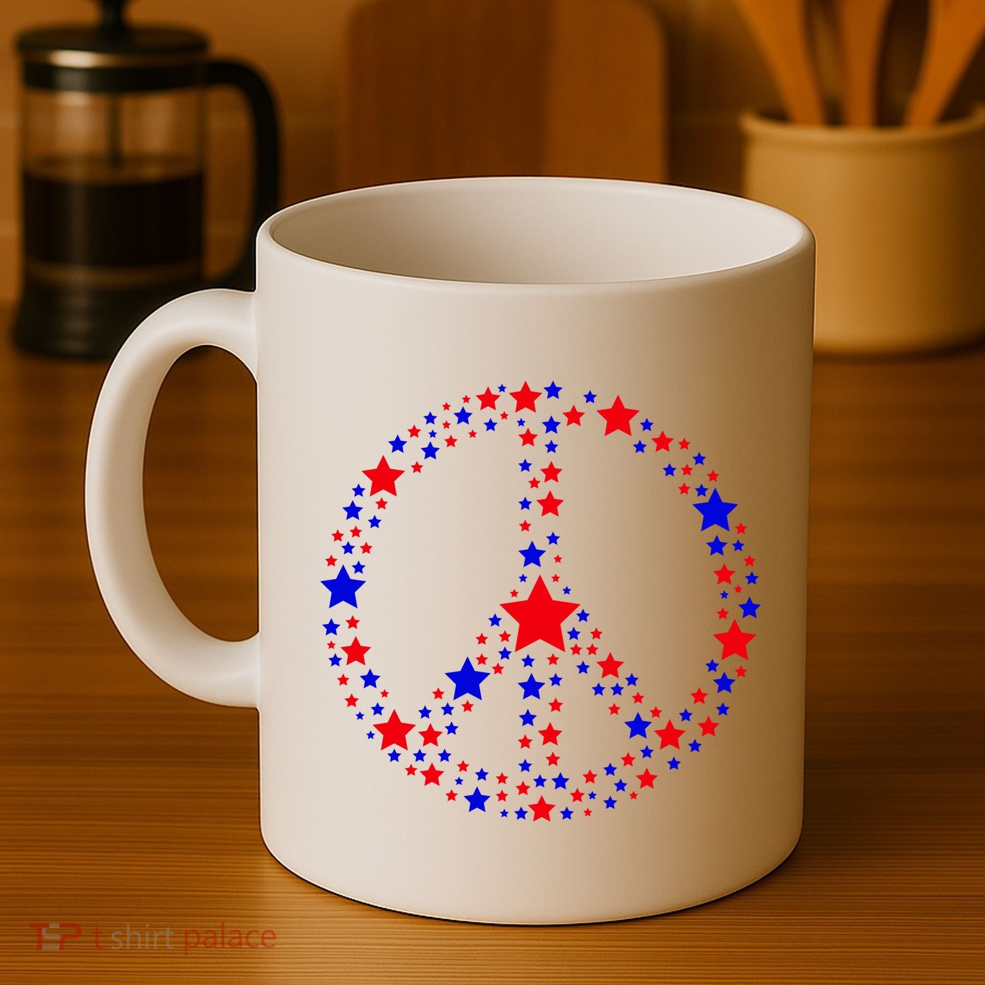 Patriotic Peace Sign Stars Coffee Mug