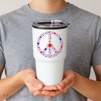 Patriotic Peace Sign Stars Tumbler thumb 2