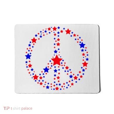 Patriotic Peace Sign Stars Mousepad