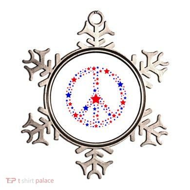 Patriotic Peace Sign Stars Ornament