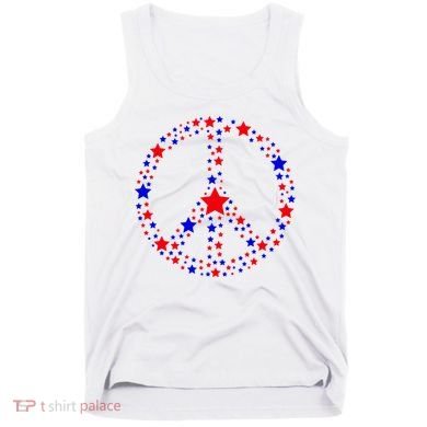 Patriotic Peace Sign Stars Tank Top