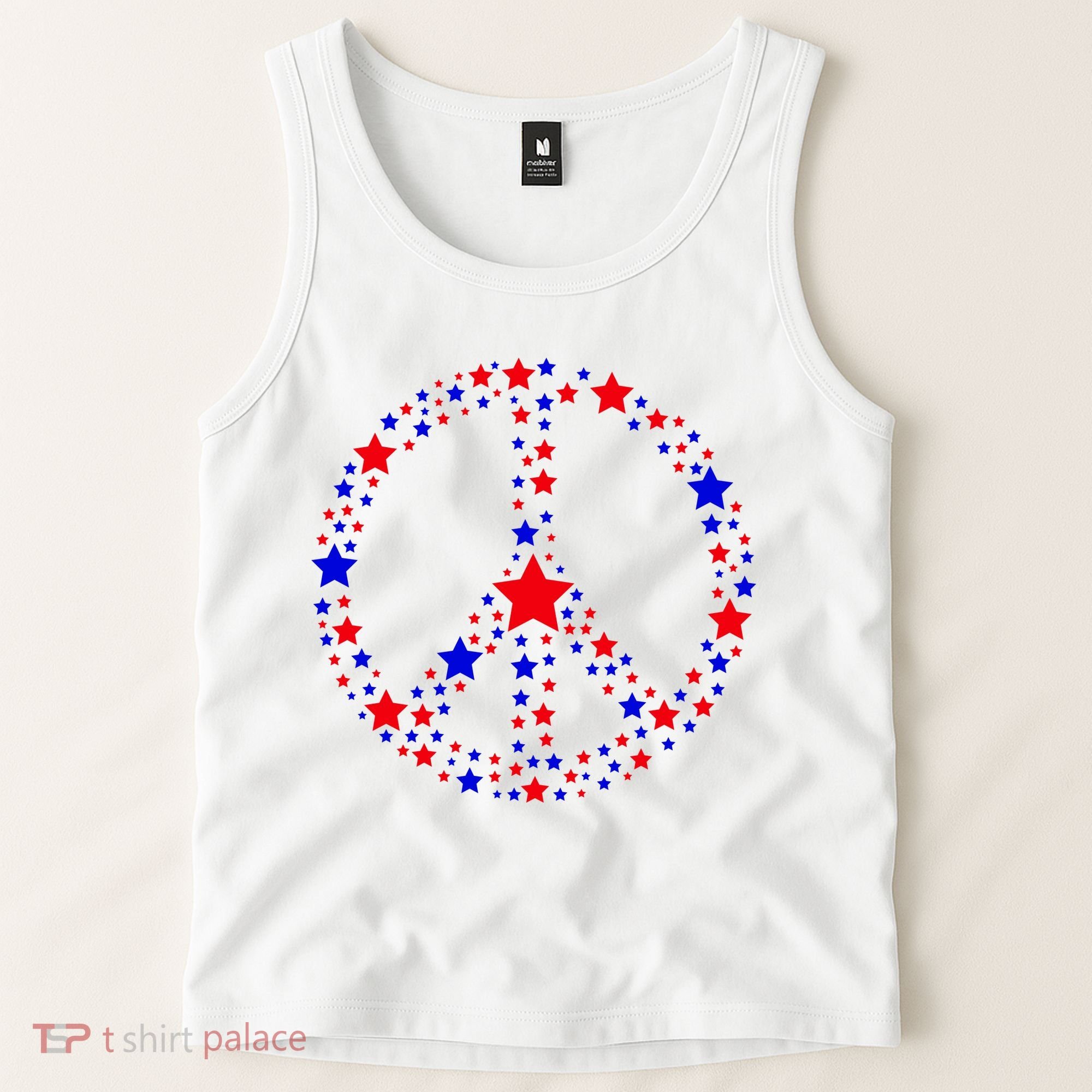 Patriotic Peace Sign Stars Tank Top