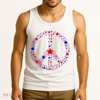 Patriotic Peace Sign Stars Tank Top thumb 3