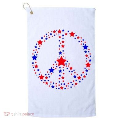 Patriotic Peace Sign Stars Golf Towel