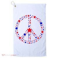 Patriotic Peace Sign Stars Golf Towel thumb 0