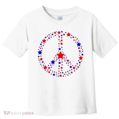 Patriotic Peace Sign Stars Toddler T-Shirt