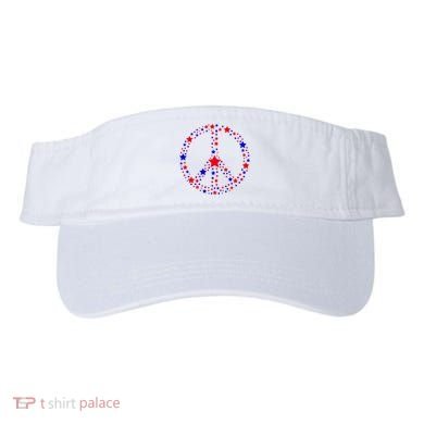 Patriotic Peace Sign Stars Visor