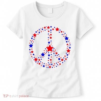 Patriotic Peace Sign Stars Women's T-Shirt