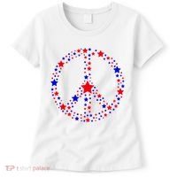 Patriotic Peace Sign Stars Women's T-Shirt thumb 0