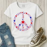 Patriotic Peace Sign Stars Women's T-Shirt thumb 3
