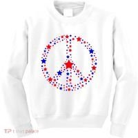 Patriotic Peace Sign Stars Kids Sweatshirt thumb 0