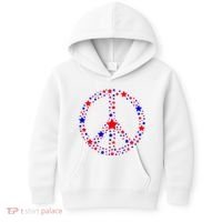 Patriotic Peace Sign Stars Kids Hoodie thumb 0