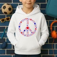 Patriotic Peace Sign Stars Kids Hoodie thumb 2
