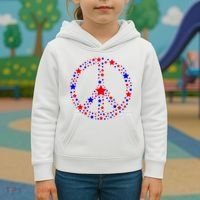 Patriotic Peace Sign Stars Kids Hoodie thumb 3