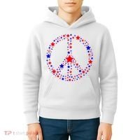 Patriotic Peace Sign Stars Kids Hoodie thumb 4