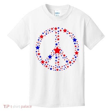 Patriotic Peace Sign Stars Kids T-Shirt