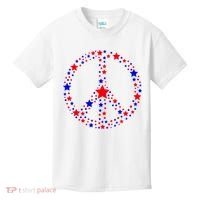 Patriotic Peace Sign Stars Kids T-Shirt thumb 0