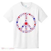 Patriotic Peace Sign Stars Kids T-Shirt thumb 0