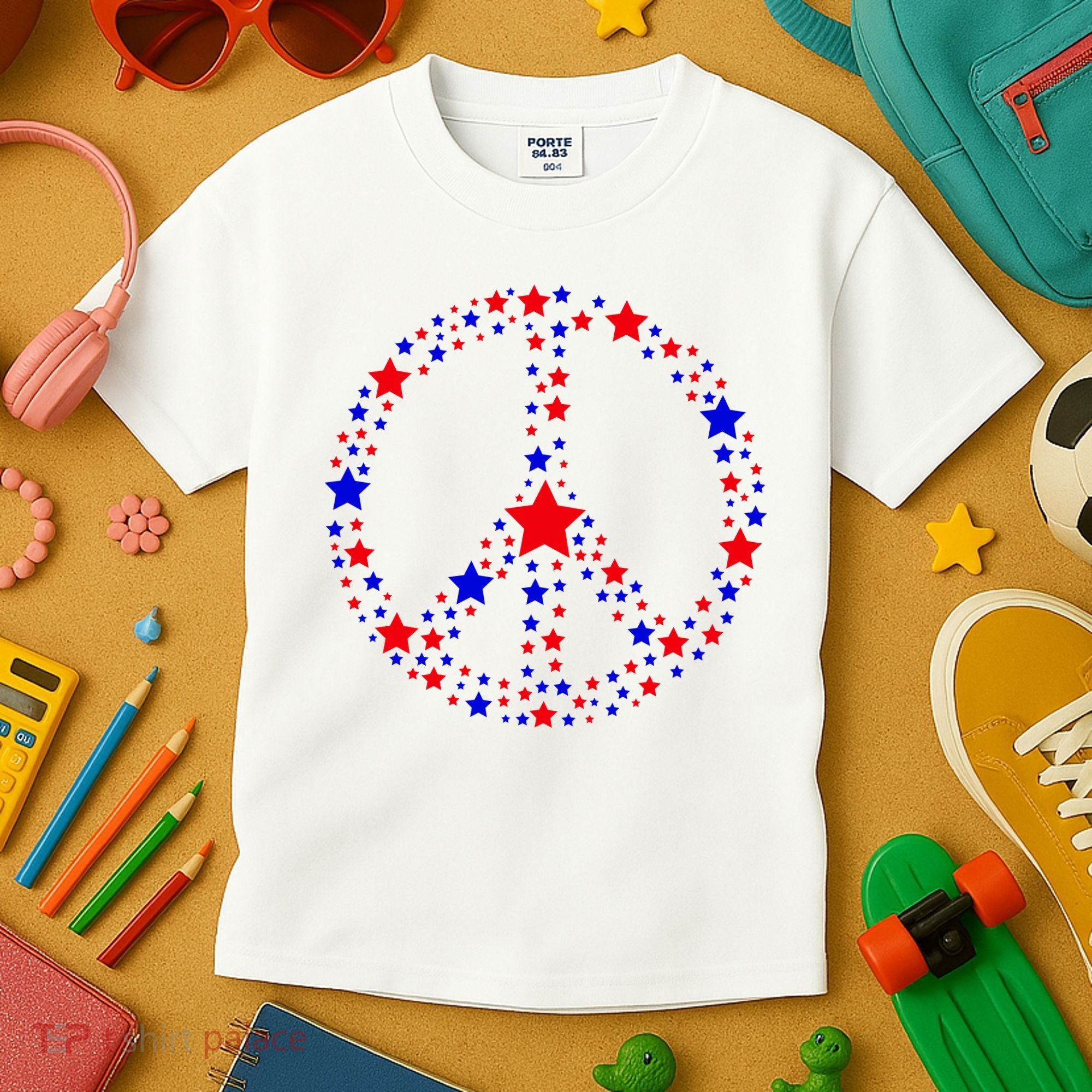 Patriotic Peace Sign Stars Kids T-Shirt