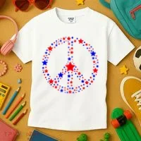 Patriotic Peace Sign Stars Kids T-Shirt thumb 3