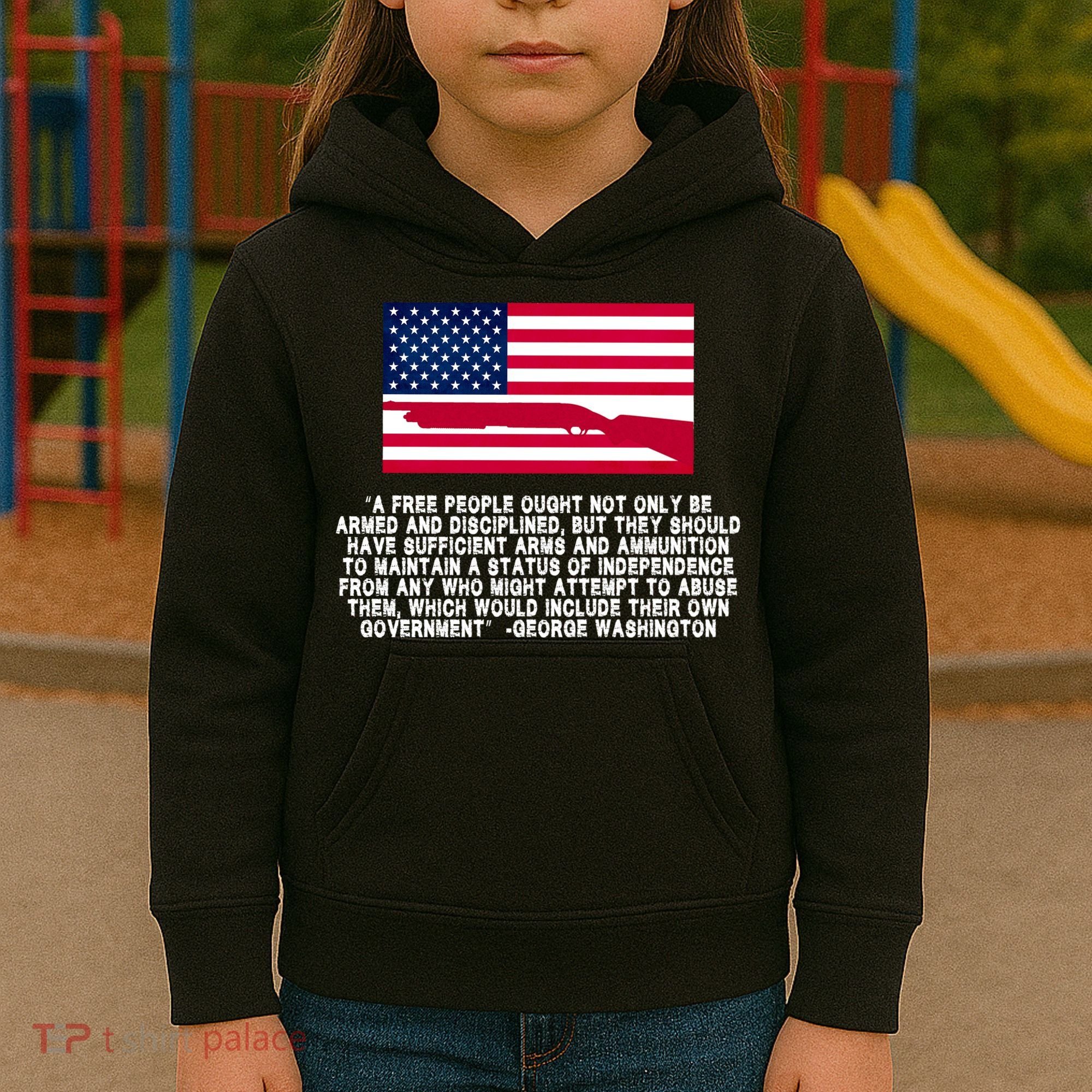 Patriotic Quote George Washington Kids Hoodie