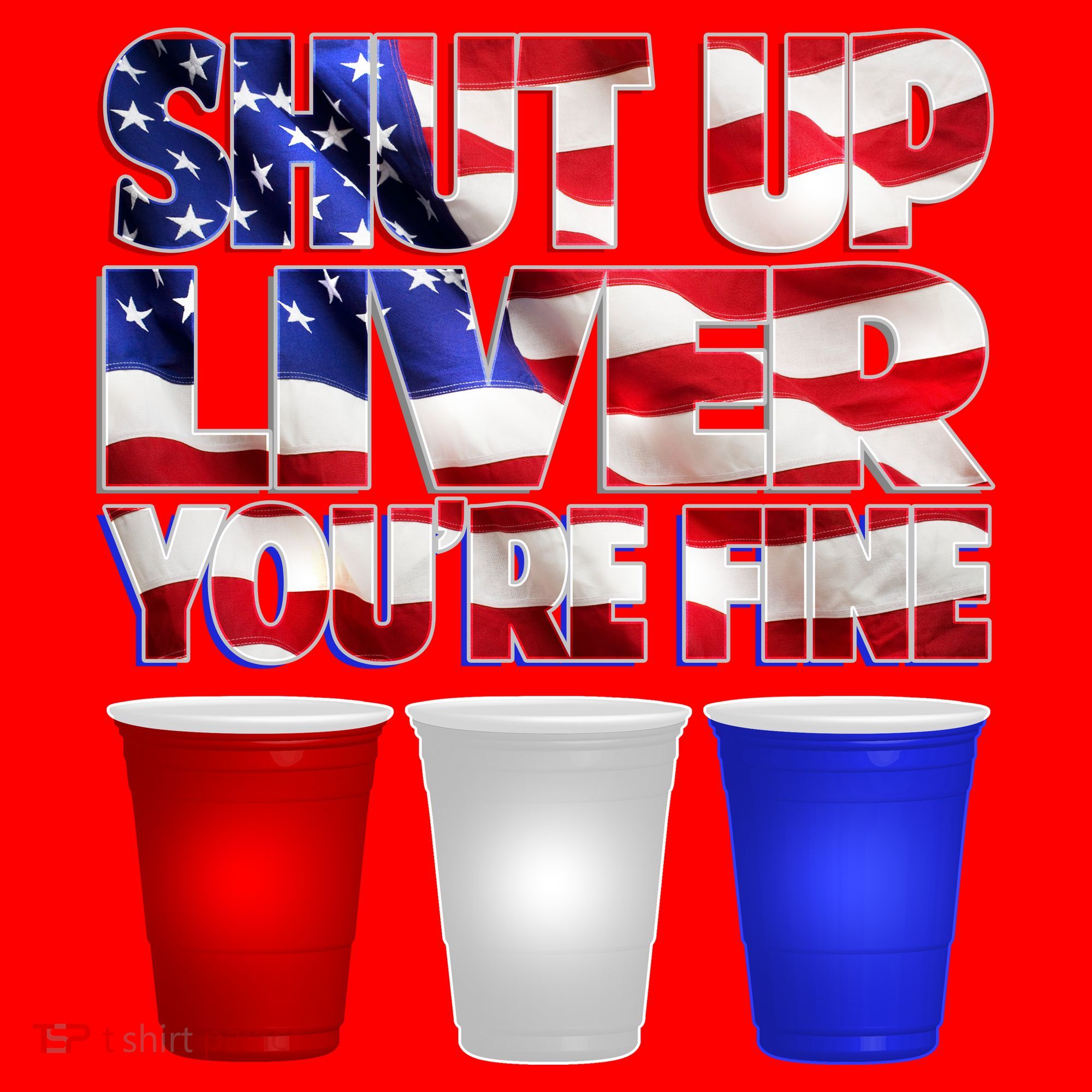 Patriotic Shut Up Liver You're Fine USA  Santa Hat