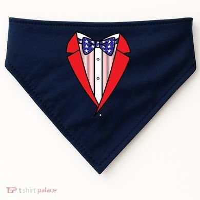 Patriotic Tuxedo USA-Made Doggie Bandana