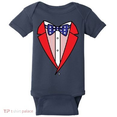 Patriotic Tuxedo Baby Bodysuit